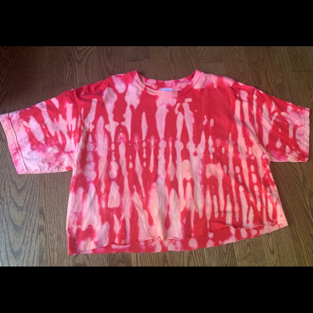 Foot locker custom bleach dye crop tee